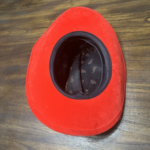 Vintage ajd New Jersey Devils Cowboy Hat Red Stetson Style‎ Rare